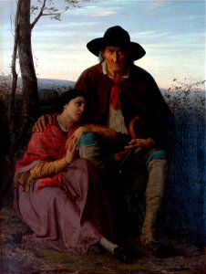 Alfred Delobbe 1866 Le violoniste aveugle et sa fille