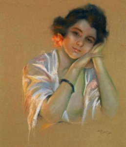 Delphin Enjolras - Portrait of a Young Woman. Free illustration for personal and commercial use.