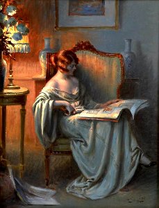 Delphin Enjolras - La Lecture. Free illustration for personal and commercial use.