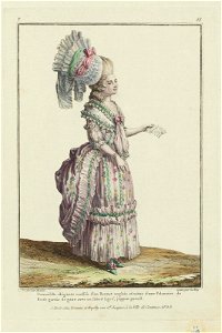 Demoiselle élégante coeffée d'un Bonnet anglais