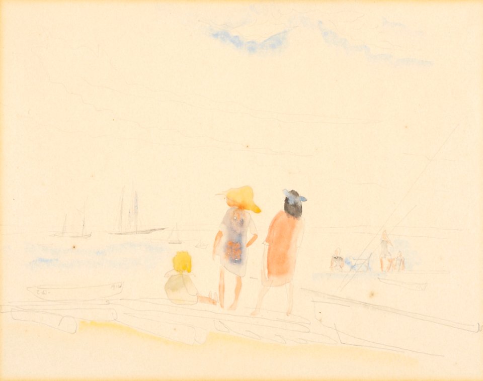 Charles Demuth - Two Women and Child on Beach - BF704 - Barnes Foundation