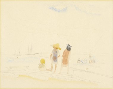 Charles Demuth - Two Women and Child on Beach - BF704 - Barnes Foundation