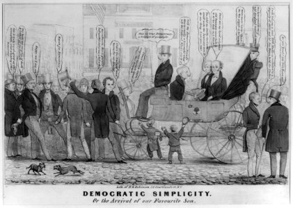 Democratic simplicity or the arrival of our favourite son LCCN2008661370