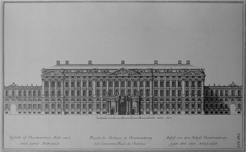 Den danske Vitruvius 1 tab016 - Opstalt af Christiansborg Slott imod dend gamle Slottsplads