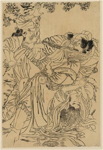 Demon with sword in his mouth upsets tea ceremony LCCN2009630021