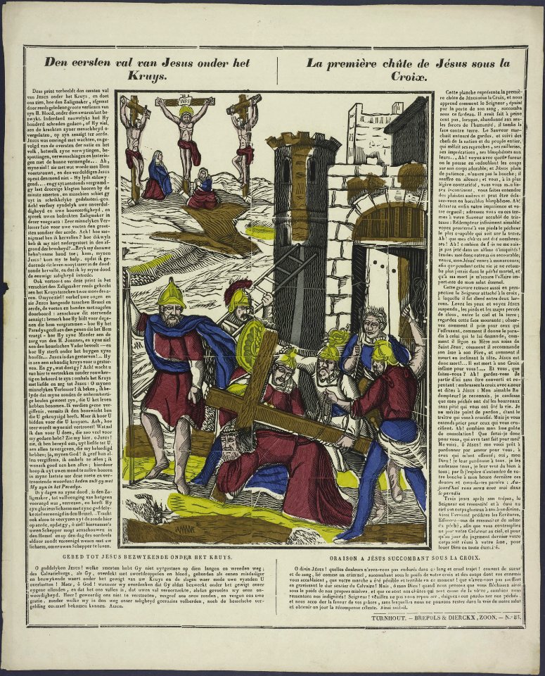 Den eersten val van Jesus onder het kruys-Catchpenny print-Borms 0119