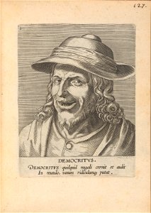 Democritus print by Philip Galle, S.V 89250, Prints Department, Royal Library of Belgium