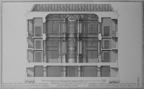 Den danske Vitruvius 1 tab019 - Giennem Snitt eller Profil af det Kongl Christiansborger Slotts Capelle