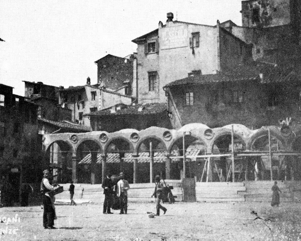 Demolizione della loggia del pesce dal mercato vecchio, 1880s