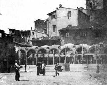 Demolizione della loggia del pesce dal mercato vecchio, 1880s