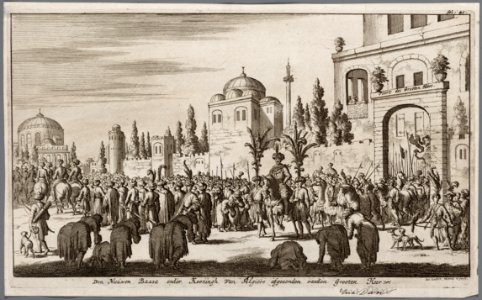 Den nieuwen bassa onder kooningh van Algiers afgesonden vanden grooten heer, objectnr A 41717