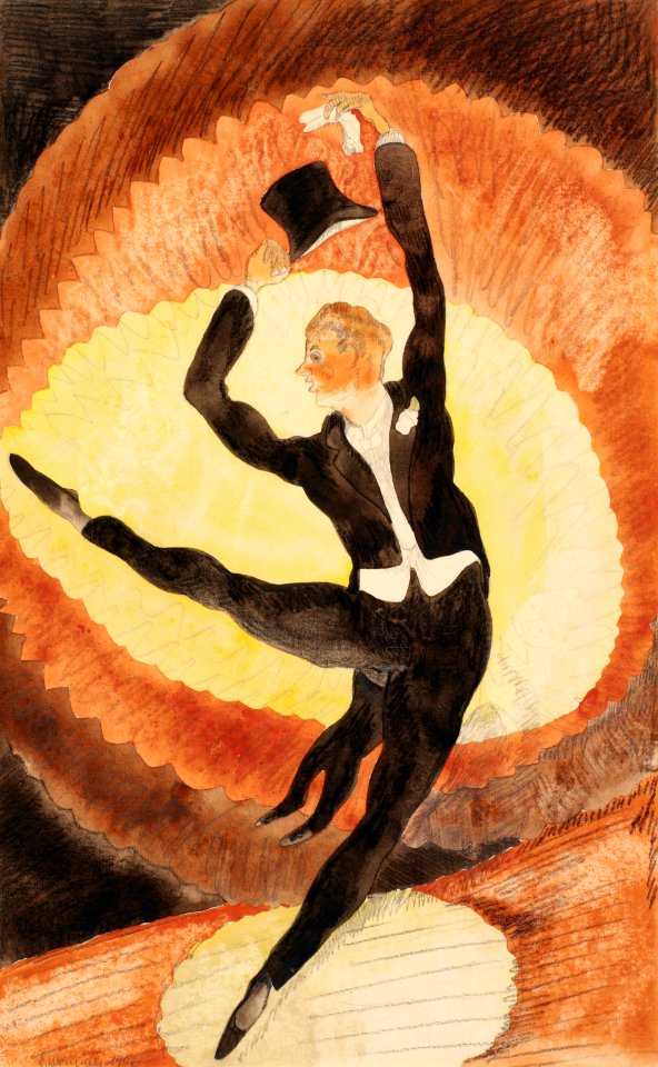 Charles Demuth - In Vaudeville, Acrobatic Male Dancer with Top Hat - BF1199 - Barnes Foundation