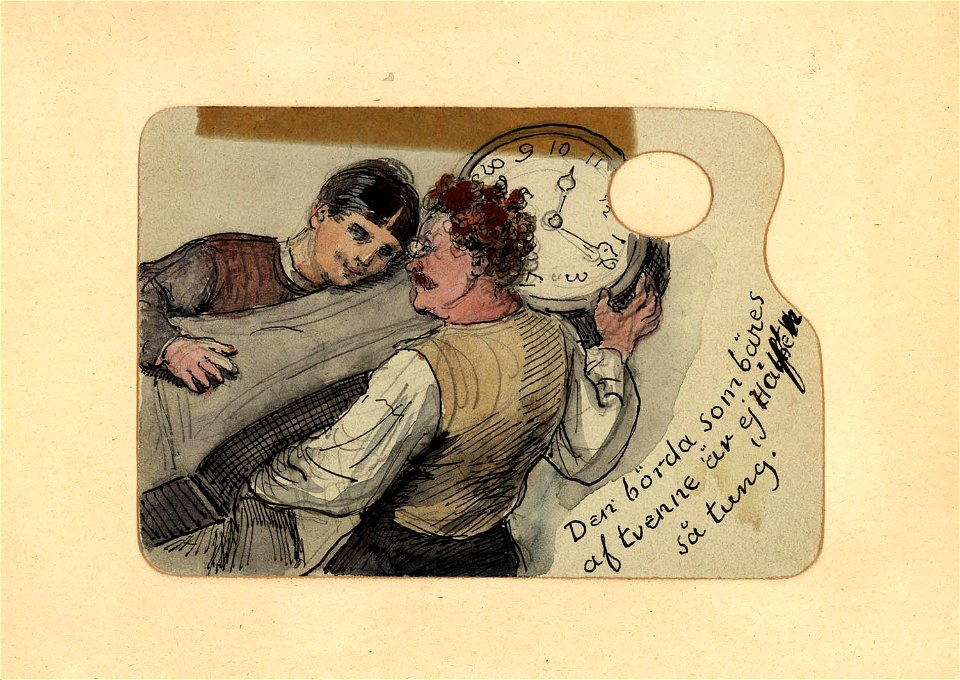 Den börda som bäres af tvenne är ej hälften så tung. Fritz von Dardel - Nordiska Museet - NMA.0035992