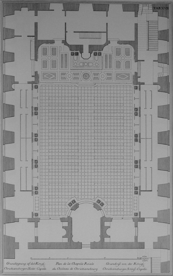 Den danske Vitruvius 1 tab017 - Grundtegning af del Kongl Christiansborger Slotts Capelle
