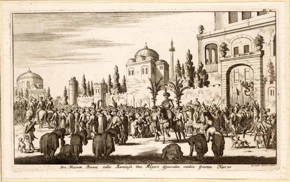 Den nieuwen bassa onder kooningh van Algiers afgesonden vanden grooten heer, objectnr A 41721