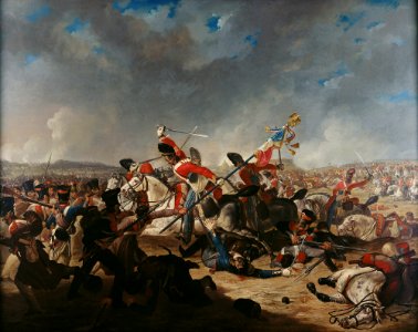 Denis Dighton (1792-1827) - The Battle of Waterloo, The Charge of the Second Brigade of Cavalry - RCIN 404825 - Royal Collection