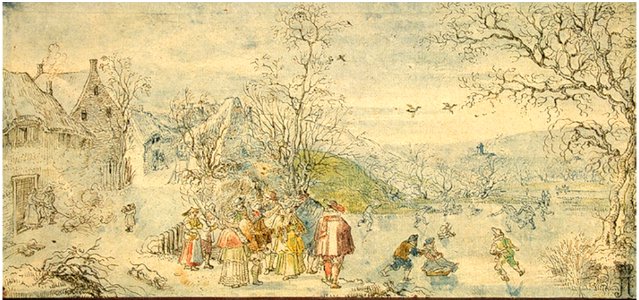 Denis van Alsloot - Winter Landscape with Figures