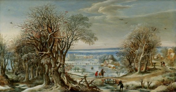 Denis van Alsloot - A View of the Abbey of Groenendael Near Brussels in Winter