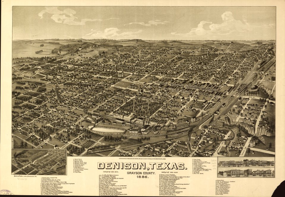 Denison, Texas, Grayson County 1886. LOC 75696589
