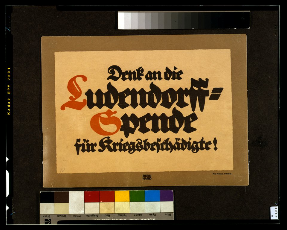 Denk on die Ludendorff-Spende für Kriegsbeschädigte - Bernhard. LCCN2004665801