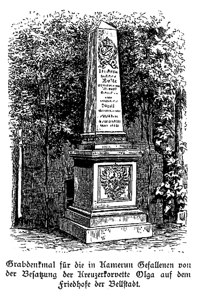 Denkmal für die 1884 Gefallenen von SMS OLGA in Bellstadt, heute Duala