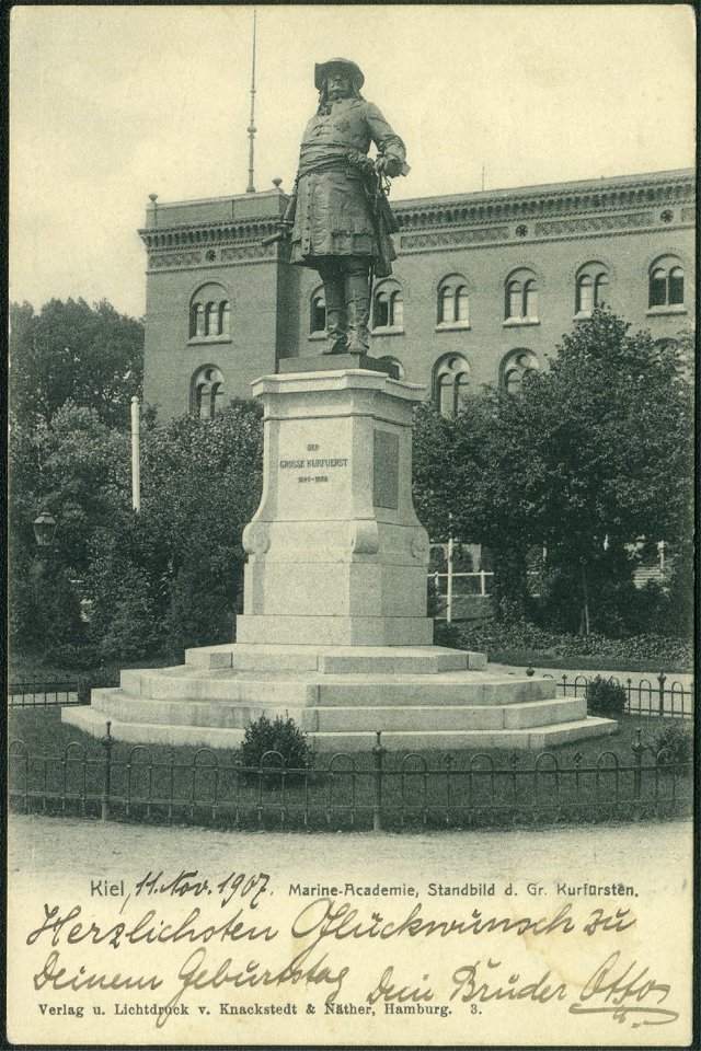 Denkmal des Großen Kurfürsten Friedrich Wilhelm im Garten der Marineakademie (Kiel 27.812)