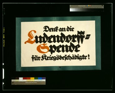Denkt an die Ludendorff-Spende für Kriegsbeschädigte! - Bernhard. LCCN2004665811. Free illustration for personal and commercial use.