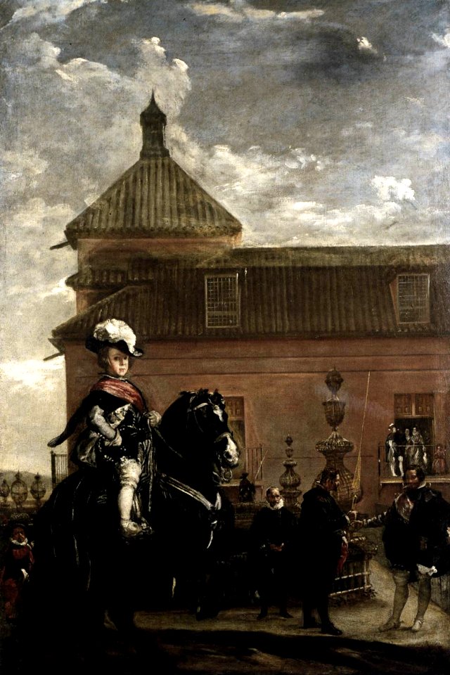 Diego Velázquez - Prince Baltasar Carlos with the Count-Duke of Olivares at the Royal Mews - WGA24417