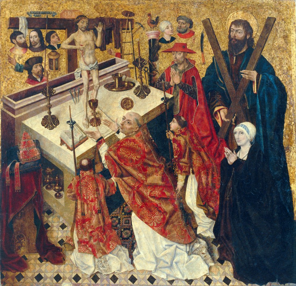 Diego de la Cruz - The Mass of Saint Gregory - Google Art Project (brighter)