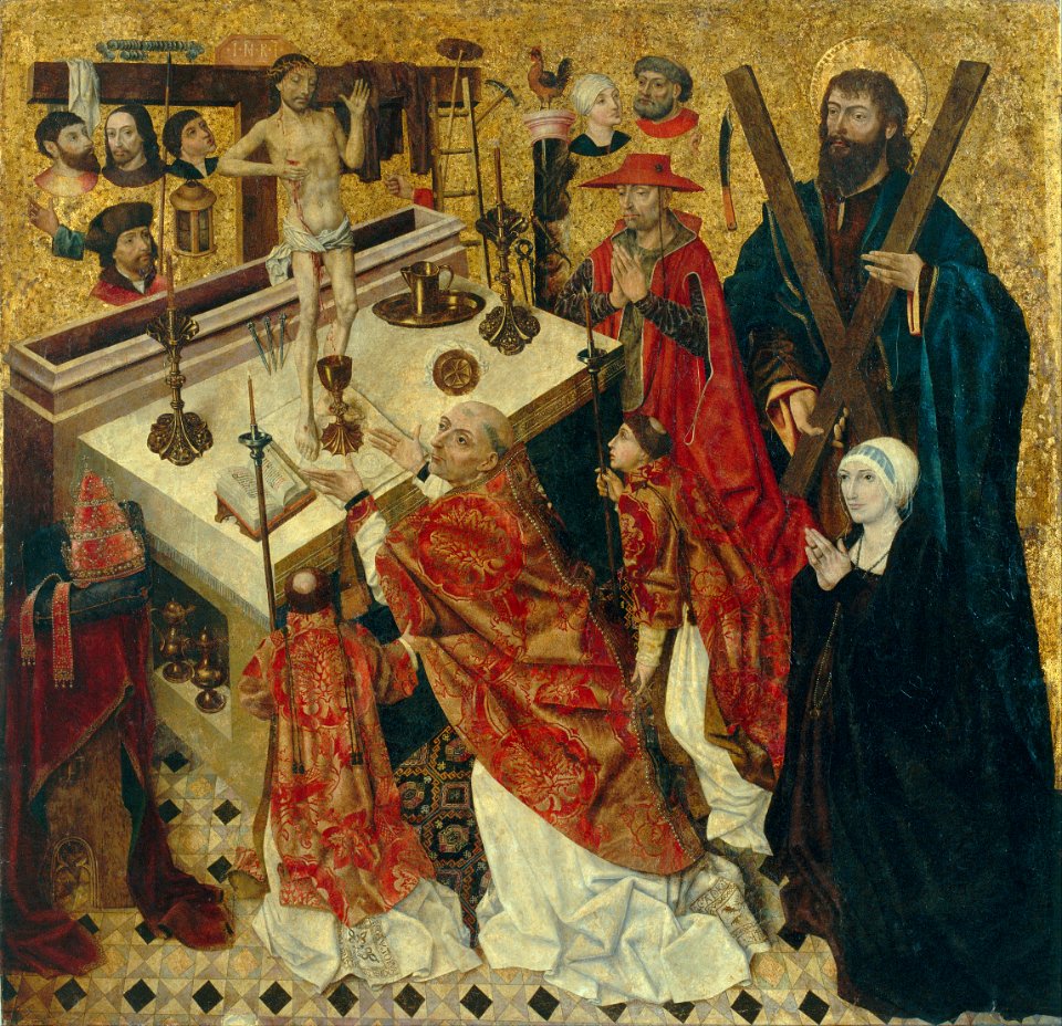 Diego de la Cruz - The Mass of Saint Gregory - Google Art Project