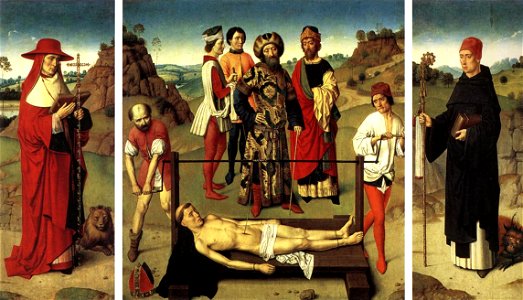 Dieric Bouts - Martyrdom of St Erasmus (triptych) - WGA02984