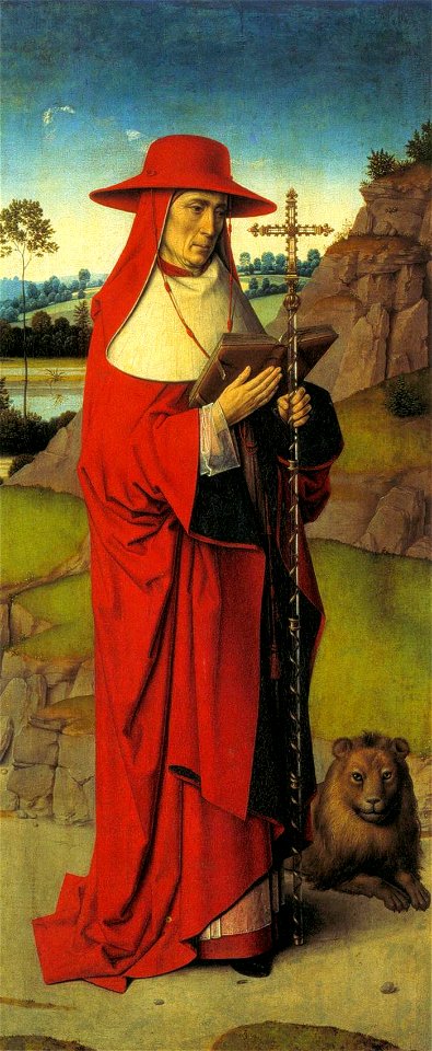 Dieric Bouts - Martyrdom of St Erasmus (left wing) - WGA02987