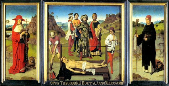 Dieric Bouts - Martyrdom of St Erasmus (triptych) - WGA02983