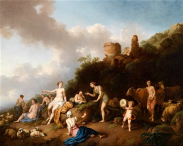 Christian Wilhelm Ernst Dietrich - Pastorale Landschaft mit Diana und ihren Nymphen (1754)