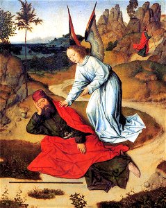 Dieric Bouts - Prophet Elijah in the Desert - WGA03015. Free illustration for personal and commercial use.