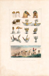 Différentes formes de masques (coëffures) (1), da Coleção Brasiliana Iconográfica