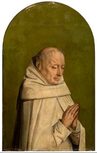 Dieric Bouts of atelier van Dieric Bouts of Anoniem Zuidelijke Nederlanden (historische regio) derde kwart 15de eeuw - Portret van een monnik - 253 - Royal Museum of Fine Arts Antwerp