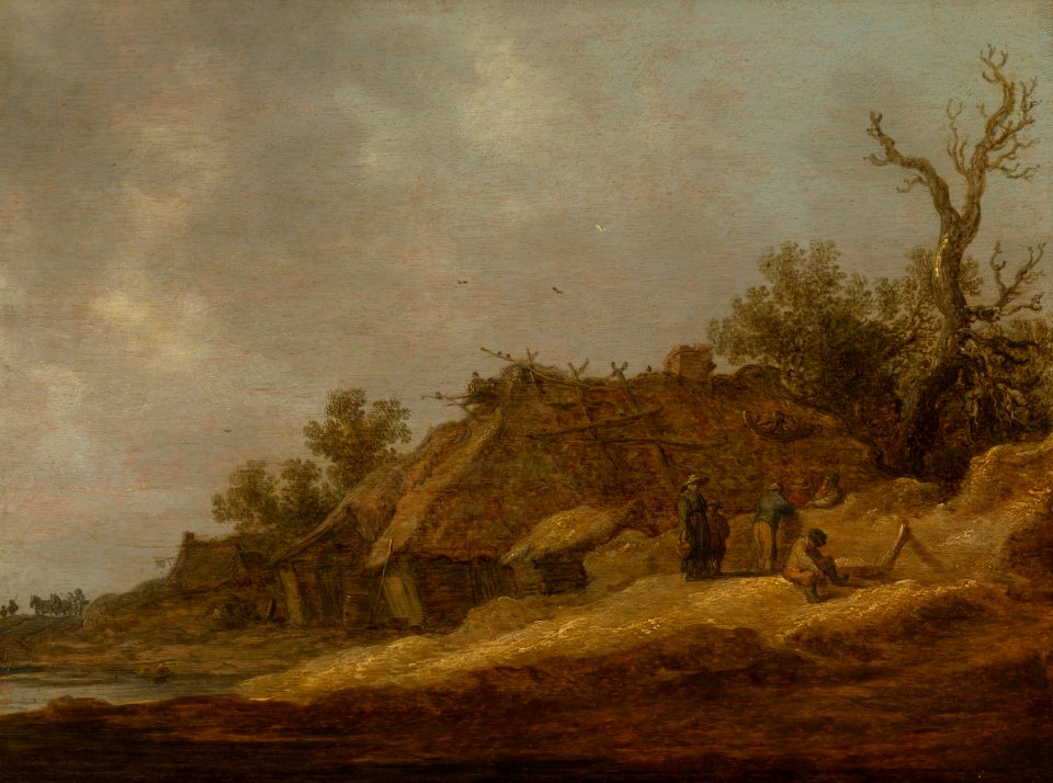 Dilapidated Farmhouse with Peasants by Jan van Goyen Mauritshuis 1081