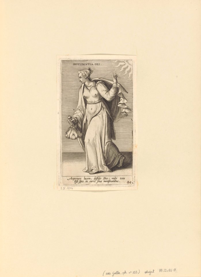 Diffidentia Dei print by Philip Galle, S.IV 2904, Prints Department, Royal Library of Belgium