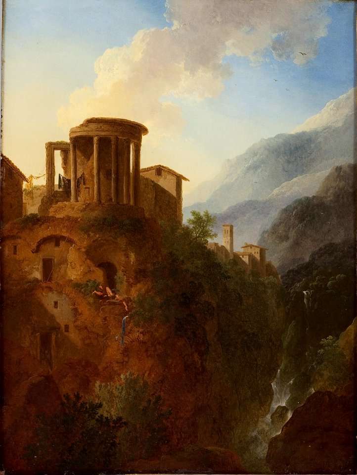 Christian Guillaume Ernest Dietricy - Le temple de Sibylle à Tivoli (1760)