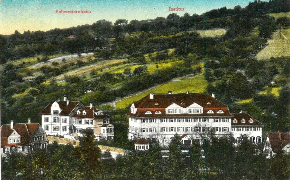 DIfÄM und Schwesternwohnheim (Farblithographie-AK Gebr. Metz 1912)