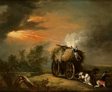 Dietricy (circle) Gewitterlandschaft mit vom Blitz getroffenem Heuwagen