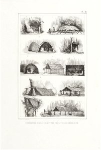 Différentes formes de huttes des sauvages bréziliens (3), da Coleção Brasiliana Iconográfica