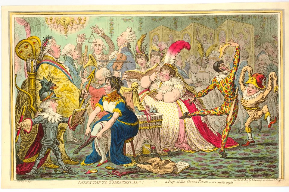 Dilettanti-theatricals- -or- a peep at the Green Room. -vide Pic-Nic orgies (BM 1868,0808.10387)