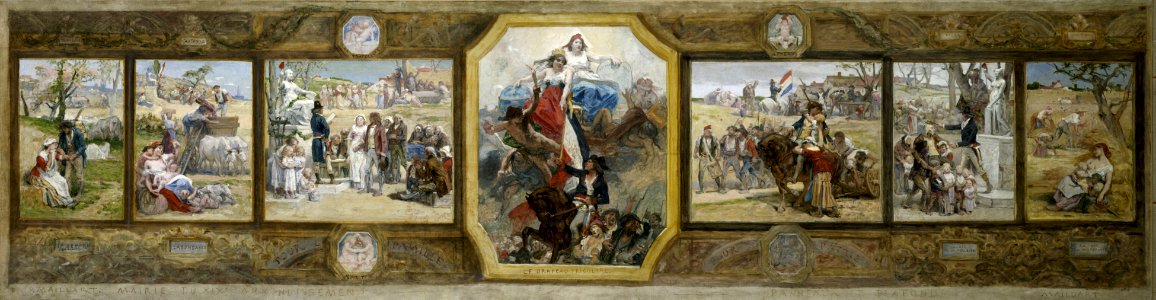 Diogène Maillart - Esquisse pour la salle des mariages de la mairie du 19ème arrondissement de la Ville de Paris , le D - PPP4094 - Musée des Beaux-Arts de la ville de Paris