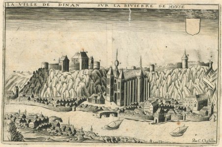Dinan & Bouvaine (Claude Chastillon, Topographie françoise, 1641) (view of Dinant)