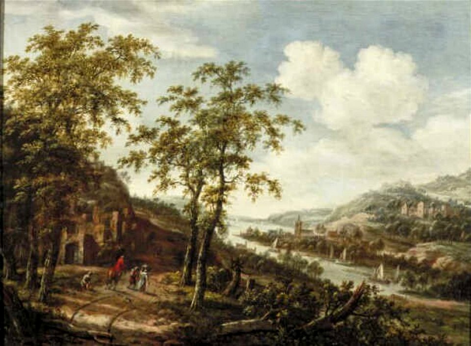 Dionys Verburg - Heuvelachtig rivierlandschap - 2369 (OK) - Museum Boijmans Van Beuningen