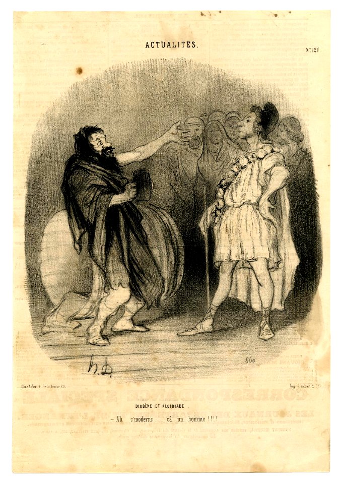 Diogène et Alcibiade à l'Odéon (Diogenes and Alkibiades at the Odéon) (BM 1910,0324.158)