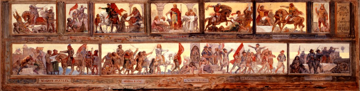 Diogène Maillart - Principaux faits de l'histoire de France , Esquisse pour le préau de l'école de la rue de Château-La - PPP4309 - Musée des Beaux-Arts de la ville de Paris