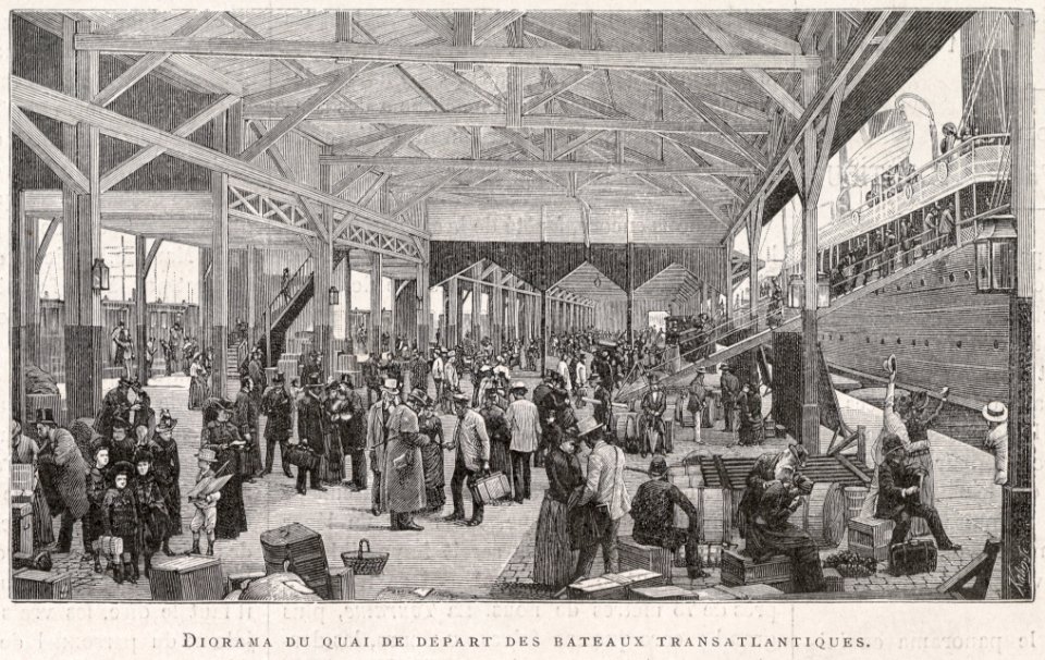 Diorama du quai de départ des bateaux transatlantiques